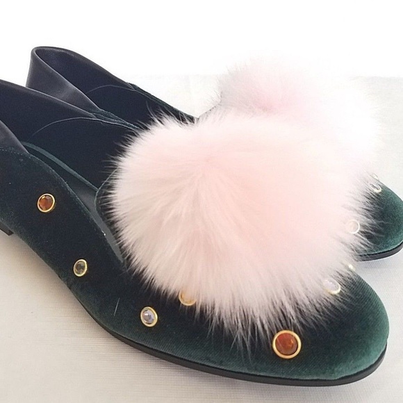 Ivy Kirzhner Shoes - Ivy Kirzhner Musical Velvet Loafer Green Fur 9 NEW